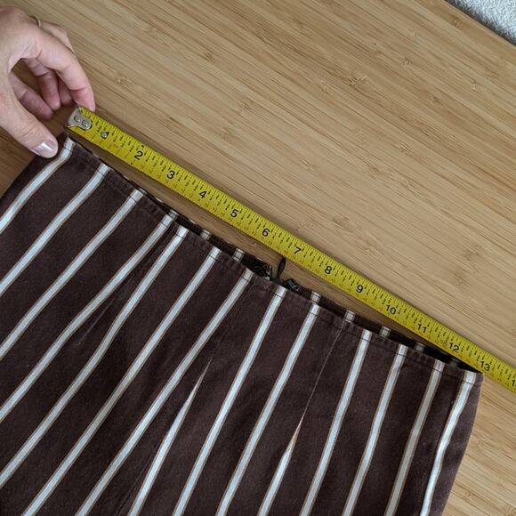 Reformation Marlon Brown Striped High-rise Cropped Straight Leg Pants, size 6 - Picture 5 of 9